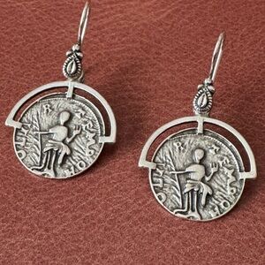 Antique-Style Silver Coin Earrings